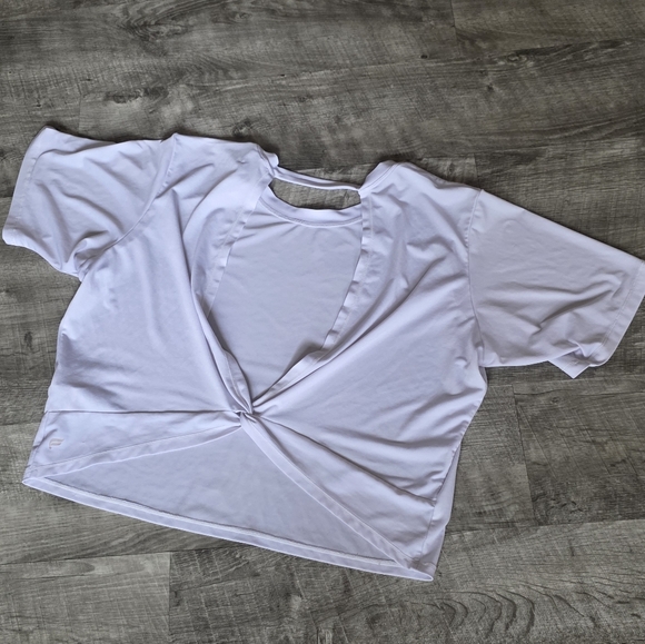 Fabletics Tops - Fabletics White Twist-Front Crop Top